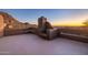 Spacious rooftop patio with fireplace and mountain views at 26325 N 107Th Way, Scottsdale, AZ 85255