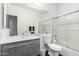 Bathroom with tub, shower, and updated vanity at 11375 E Sahuaro Dr # 2066, Scottsdale, AZ 85259