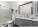 Clean bathroom, featuring a walk-in shower and modern vanity at 11375 E Sahuaro Dr # 2066, Scottsdale, AZ 85259