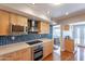 Modern kitchen with sleek countertops and stainless steel appliances at 1219 E Seldon Ln, Phoenix, AZ 85020