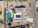 An aerial view of the home showcasing the layout and pool at 15212 N Palmetto Ln, Fountain Hills, AZ 85268