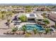 Aerial view showcasing a house with a pool and mountain views at 15212 N Palmetto Ln, Fountain Hills, AZ 85268