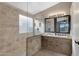 Elegant bathroom featuring double sinks and a large shower at 2023 E Glenhaven Dr, Phoenix, AZ 85048