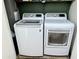 LG washer and dryer in a well-lit laundry closet at 2168 E Sanos Dr, Tempe, AZ 85281