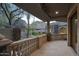 Stone patio with mountain views and built-in heater at 26905 N 98Th Way, Scottsdale, AZ 85262