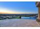 Expansive pool and patio with scenic sunset views at 26905 N 98Th Way, Scottsdale, AZ 85262