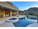 Relaxing pool and spa area with outdoor seating at 26905 N 98Th Way, Scottsdale, AZ 85262