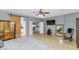 Main bedroom with large mirror and barn door to bathroom at 2739 W Via Bona Fortuna Dr, Phoenix, AZ 85086