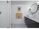 Bright bathroom with subway tile shower and modern vanity at 4432 E Camelback Rd # 120, Phoenix, AZ 85018