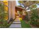 Stone pathway leading to a patio and seating area at 4432 E Camelback Rd # 120, Phoenix, AZ 85018