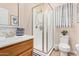 Clean bathroom with single vanity and shower/tub combo at 4777 S Fulton Ranch Blvd # 1027, Chandler, AZ 85248