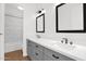 Modern bathroom with double vanity and gray cabinets at 4835 E Daley Ln, Phoenix, AZ 85054