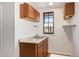 Small kitchenette with wood cabinets and double sink at 8215 E 2Nd Ave, Mesa, AZ 85208