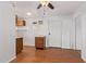 Living room with wood floors and ceiling fan at 8215 E 2Nd Ave, Mesa, AZ 85208