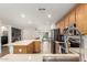 Modern kitchen with stainless steel appliances and large island at 851 E Bradstock Way, San Tan Valley, AZ 85140