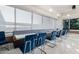 Stylish lounge with blue velvet chairs and modern tables at 1 E Lexington Ave # 908, Phoenix, AZ 85012