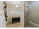 Elegant bathroom with a large walk-in shower and mosaic tile at 11127 E Mirasol Cir, Scottsdale, AZ 85255
