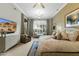 Main bedroom with large windows, seating area, and TV at 11127 E Mirasol Cir, Scottsdale, AZ 85255