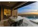 Covered patio with pool and spa access, sunset views at 11127 E Mirasol Cir, Scottsdale, AZ 85255