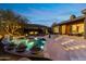 Expansive pool and spa with fire pit and mountain views at 11127 E Mirasol Cir, Scottsdale, AZ 85255