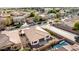 Inviting aerial shot of a home with a sparkling pool and neat backyard, ideal for relaxation and entertainment at 18906 E Cattle Dr, Queen Creek, AZ 85142