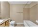 Bathroom with tile flooring, granite countertop vanity, and shower-tub at 2025 E Campbell Ave # 140, Phoenix, AZ 85016