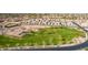 Neighborhood aerial view featuring a green park with playground and covered seating areas at 21716 E Waverly Dr, Queen Creek, AZ 85142