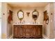 Bathroom with ornate double vanity and large mirrors at 29 E Oakwood Hills Dr, Chandler, AZ 85248