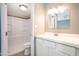 Clean bathroom with white vanity and shower at 2949 E Willow Ave, Phoenix, AZ 85032