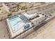 Community pool with shade umbrellas and restrooms at 32504 N Cherry Creek Rd, San Tan Valley, AZ 85144