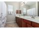 Clean bathroom with double vanity and updated fixtures at 3332 E Powell Pl, Chandler, AZ 85249