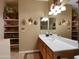 Bathroom features double sinks, shelving and linen closet at 5450 E Mclellan Rd # 215, Mesa, AZ 85205