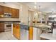 Island kitchen with stainless steel appliances and granite countertops at 6605 N 93Rd Ave # 1087, Glendale, AZ 85305