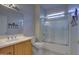 Updated bathroom with tub shower combo at 17733 N Escalante Ln, Surprise, AZ 85374