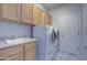 Laundry room with washer, dryer, cabinets and sink at 17733 N Escalante Ln, Surprise, AZ 85374