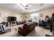 Bonus room with leather couches, TV, and office area at 2042 E Victor Rd Rd, Gilbert, AZ 85296