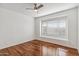Bedroom with hardwood floors and a ceiling fan at 2380 W Megan St, Chandler, AZ 85224