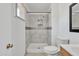 Bathroom with shower stall, toilet, and a vanity with sink at 3144 N 81St Dr, Phoenix, AZ 85033