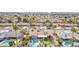 A high angle shows the backyard with a pool, mini golf, and desert landscaping at 502 E Le Marche Ave, Phoenix, AZ 85022