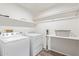 This laundry room offers a washer, dryer, storage, and drying rack at 502 E Le Marche Ave, Phoenix, AZ 85022