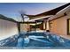 Outdoor hot tub with shade sails and mountain views at 4401 E Sunset Dr, Phoenix, AZ 85028