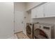 Laundry room with modern washer, dryer, and cabinets at 4966 E Juana Ct, Cave Creek, AZ 85331