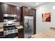 Modern kitchen with stainless steel appliances and granite countertops at 7291 N Scottsdale Rd # 2009, Paradise Valley, AZ 85253