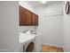 Laundry room with washer, dryer, and overhead cabinets at 7291 N Scottsdale Rd # 2009, Paradise Valley, AZ 85253