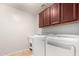 Laundry room with washer, dryer, and cabinets at 739 E Lovebird Ln, Gilbert, AZ 85297