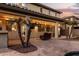 Covered patio with string lights and comfortable seating at 739 E Lovebird Ln, Gilbert, AZ 85297