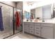 Modern bathroom with double vanity and shower at 809 W Palo Verde Dr, Casa Grande, AZ 85122