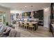 Modern kitchen with dark cabinetry and quartz countertops at 33580 N Maverick Mountain Trl, San Tan Valley, AZ 85144