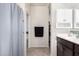 This spacious bathroom features a double sink vanity with white cabinets at 3481 N 309Th Ln, Buckeye, AZ 85396