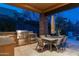 Stainless steel grill, outdoor kitchen, and dining area at 10585 E Crescent Moon Dr # 19, Scottsdale, AZ 85262